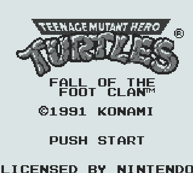 Титульный экран из игры Teenage Mutant Ninja Turtles - Fall of the Foot Clan / Черепашки Ниндзя - Свержение Фут-клана