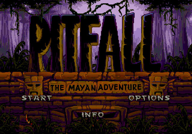 Титульный экран из игры Pitfall The Mayan Adventure / Западня - Приключение в племенах Майя