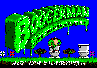 Титульный экран из игры Boogerman a Pick and Flick Adventure / Бугермен Приключения