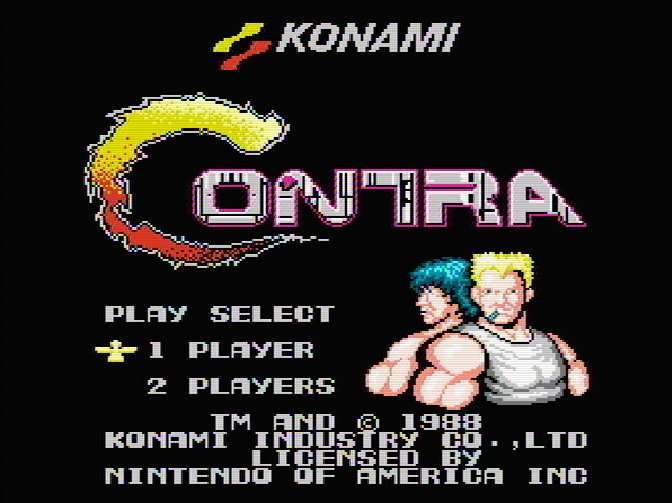 Титульный экран из игры Contra / Контра