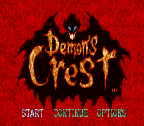 Титульный экран из игры Demon's Crest / Герб Демона