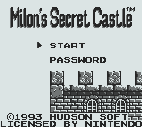 Титульный экран из игры Milon's Secret Castle / Тайный Замок Милона