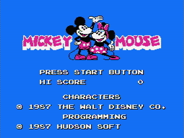 Титульный экран из игры Mickey Mouse (Mousecapade) / Микки Маус Маускапад
