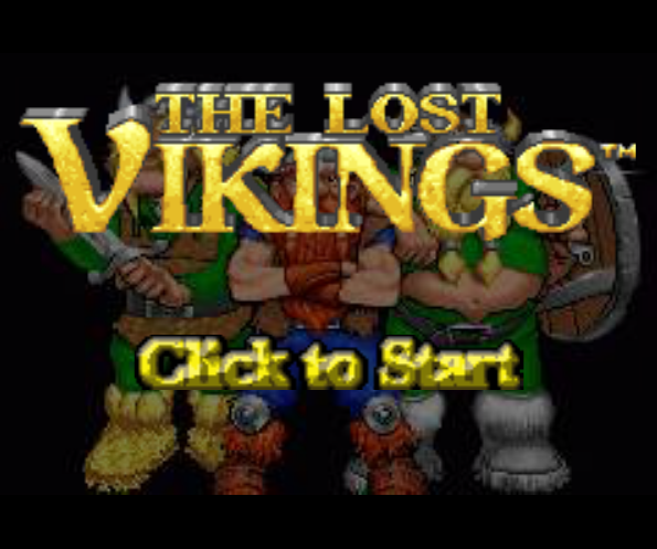 Титульный экран из игры The Lost Vikings / Потерявшиеся Викинги