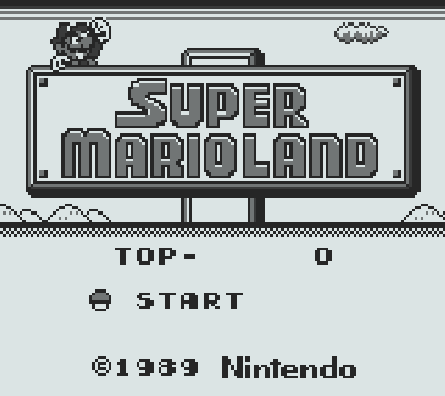 Титульный экран из игры Super Mario Land / Супер Марио Ленд