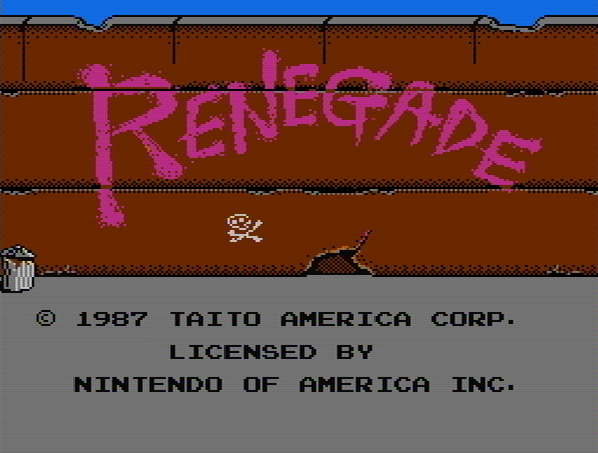 Титульный экран из игры Renegade / Ренегад