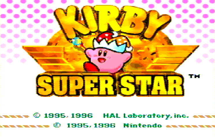 Титульный экран из игры Kirby Super Star / Кирби Супер Звезда
