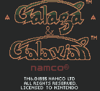 Титульный экран из игры Galaga & Galaxian / Галага и Галаксиан