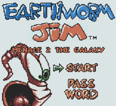 Титульный экран из игры Earthworm Jim - Menace 2 the Galaxy / Червяк Джим - Гроза Галактики