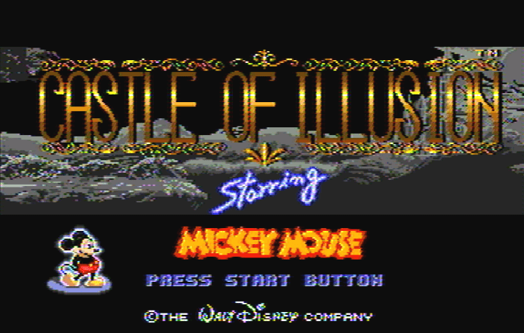 Титульный экран из игры Castle of Illusion Starring Mickey Mouse / Замок Иллюзий: в главной роли Микки Маус
