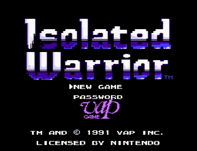 Титульный экран из игры Isolated Warrior / Изолированный Воин