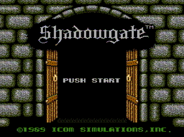 Титульный экран из игры Shadowgate / Врата Теней