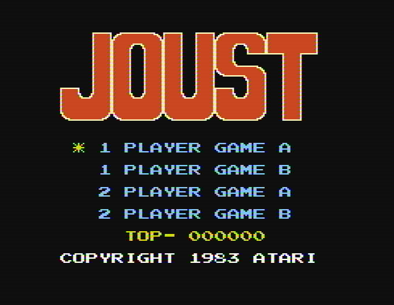Титульный экран из игры Joust / ジャウスト
