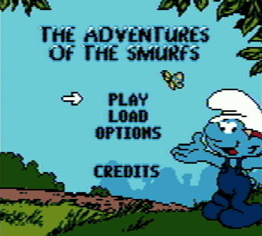 Титульный экран из игры Adventures of the Smurfs, The / Приключения Смурфов