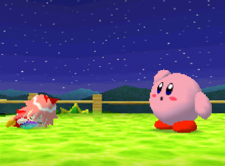 Титульный экран из игры Kirby 64 The Crystal Shards / Кирби 64 Хрустальные Осколки.