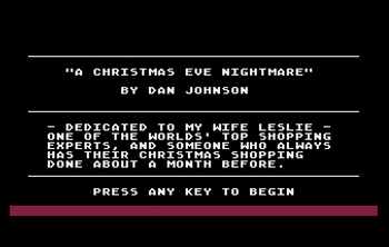 Титульный экран из игры Christmas Eve Nightmare, A (19xx)(Johnson, Dan)