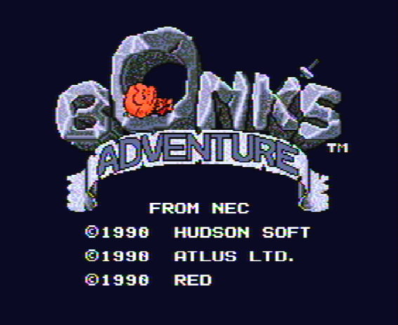 Титульный экран из игры Bonk's Adventure / Приключение Бонка