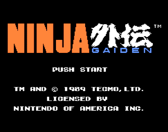 Титульный экран из игры Ninja Gaiden (Ninja Ryukenden) / Ниндзя Гайден (Ниндзя Рюкенден)