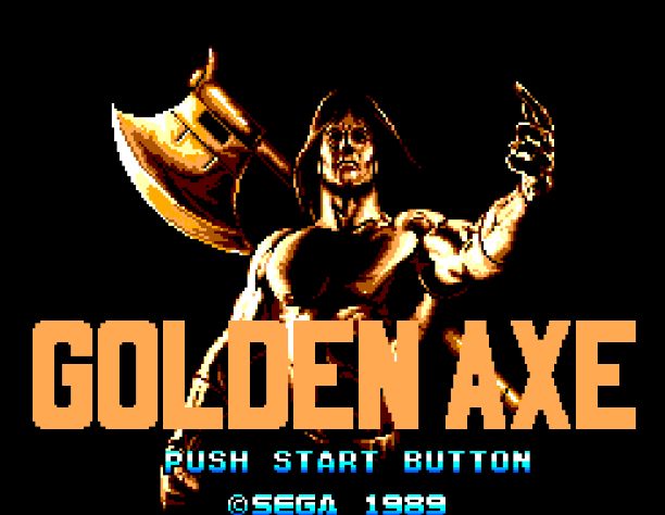 Титульный экран из игры Golden Axe / Золотая Секира