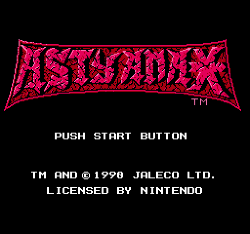 Титульный экран из игры Astyanax / Астианакс