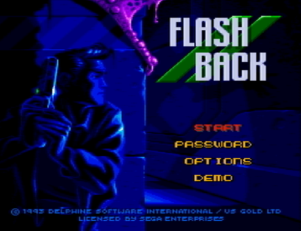 Титульный экран из игры Flashback: The Quest for Identity / Вспышка Памяти Приключение в Подсознание.