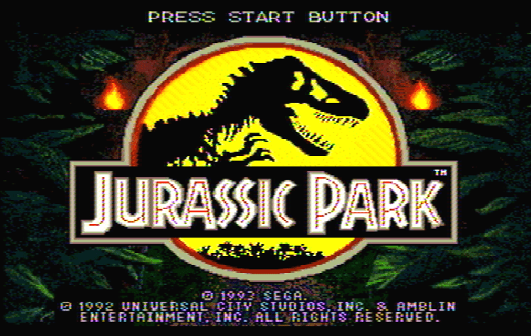 Титульный экран из игры Jurassic Park / Парк Юрского Периода