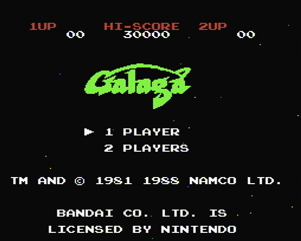 Титульный экран из игры Galaga - Demons of Death / Галага - Демоны Смерти