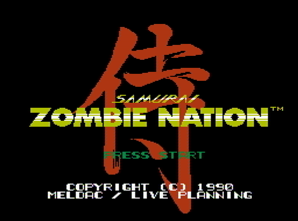 Титульный экран из игры Zombie Nation / Нация Зомби