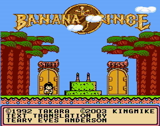 Титульный экран из игры Banana Prince / Банановый Принц