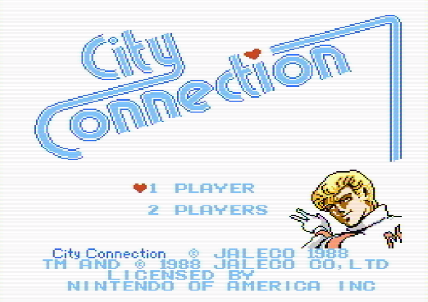 Титульный экран из игры City Connection / Сити Коннекшен (Городские Связи)