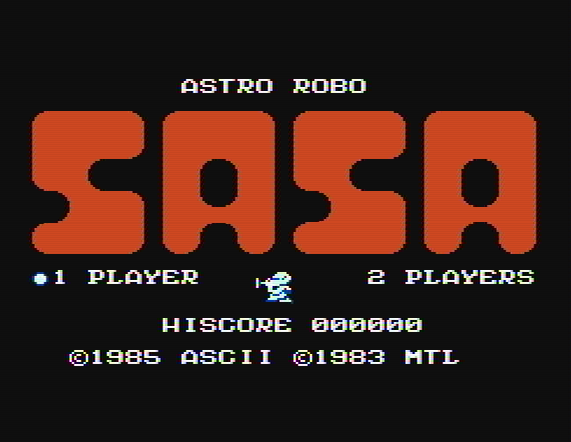 Титульный экран из игры Astro Robo Sasa / アストロロボ SASA