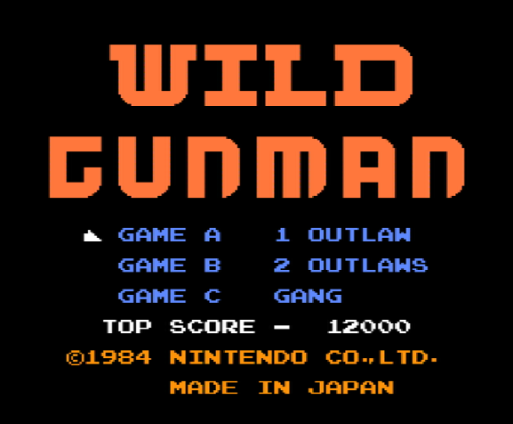 Титульный экран из игры Wild Gunman / Дикий Стрелок