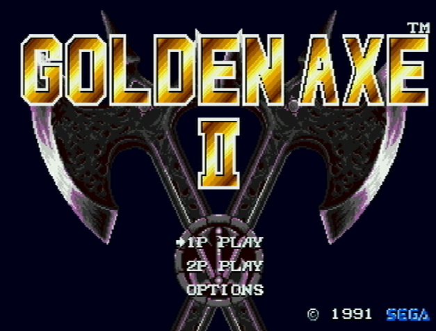 Титульный экран из игры Golden Axe II / Золотая Секира 2
