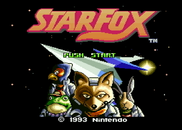 Титульный экран из игры Star Fox / Starwing (Звёздный Лис)