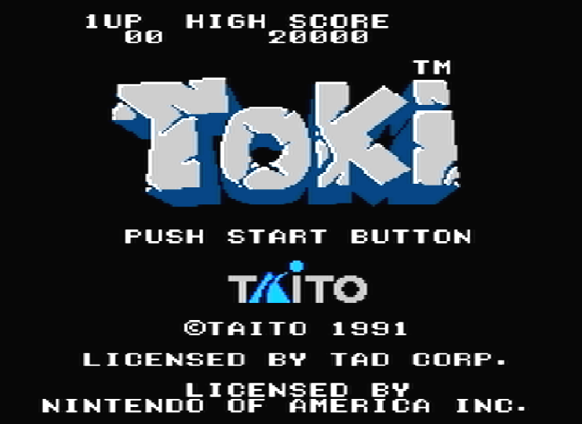 Титульный экран из игры Toki / Токи