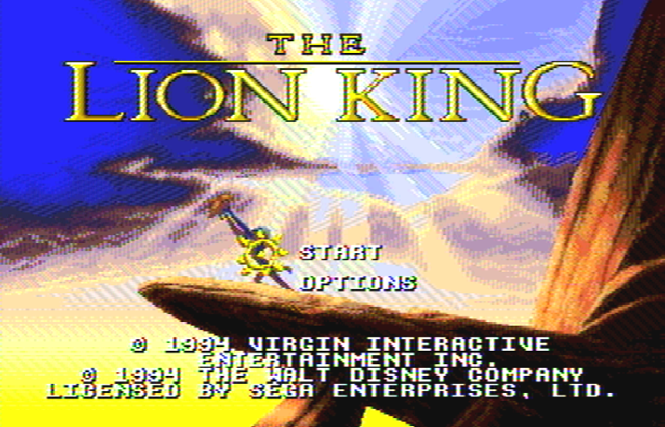 Титульный экран из игры Lion King 'the / Король Лев